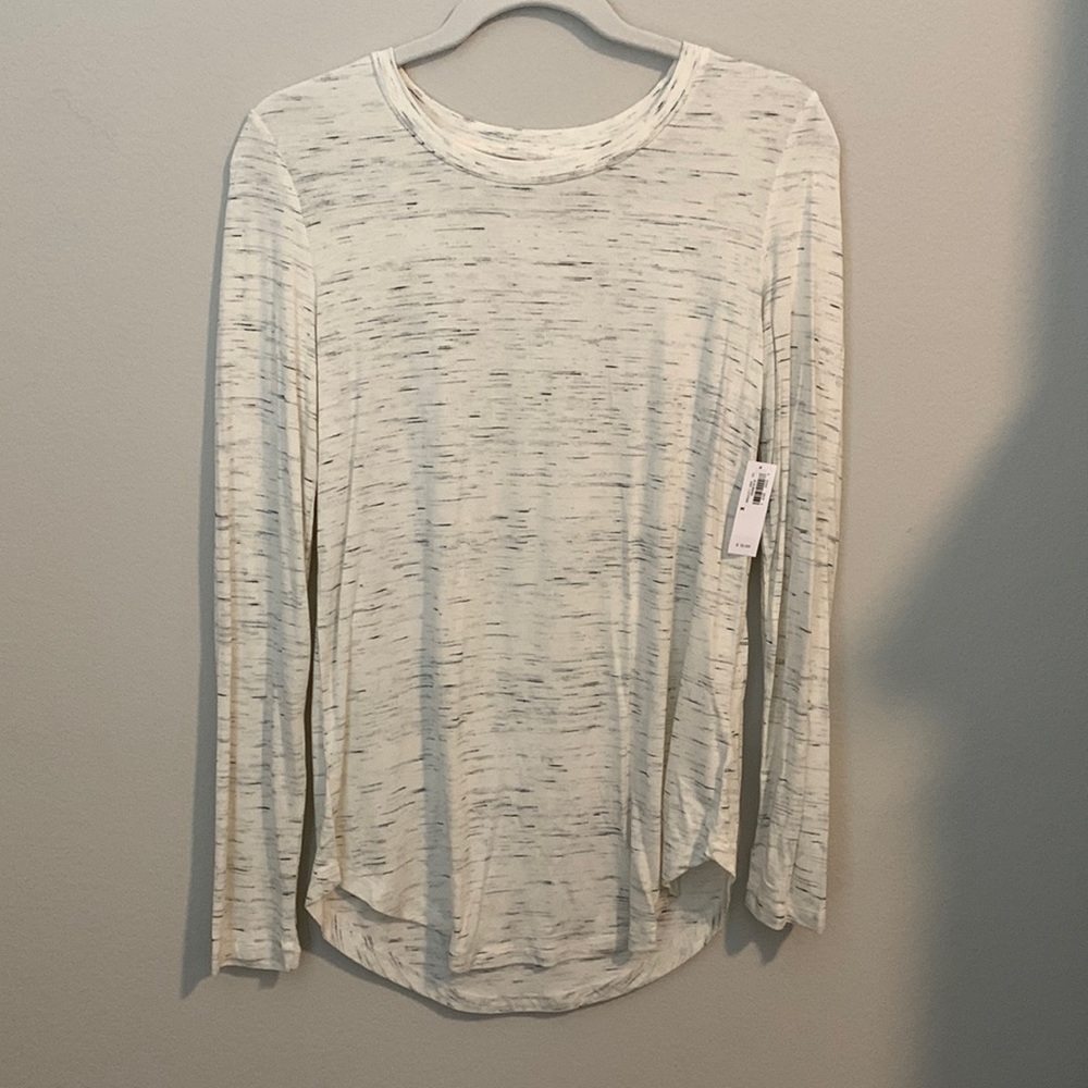 old navy off white long sleeve with gray detailing - tag still on